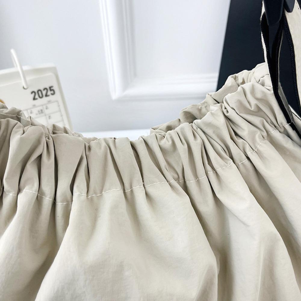 Korean Style Nylon Cloth Handbag Wrinkled Underarm Tote Bag Cool Drawstring Shoulder Bag  Travel