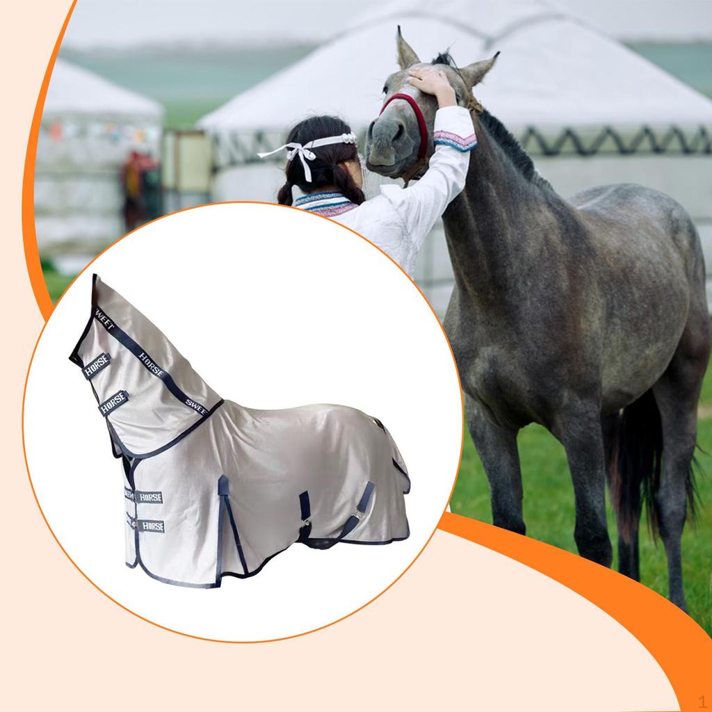 Breathable Unpadded Ventilated Horsefly Sheet for Neck Protection