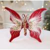 Enfeites de Borboletas de Natal com Glitter Cintilante Decoração de Natal