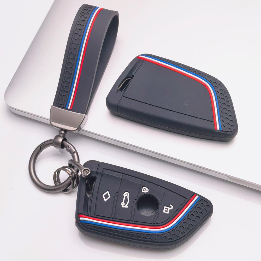Key Cover for BMW X1 X2 X3 X4 X5 X6 X7 M2 with Keychain Anti-Scratch Surface Shockproof Structure Soft Grip Texture Easy Install Design