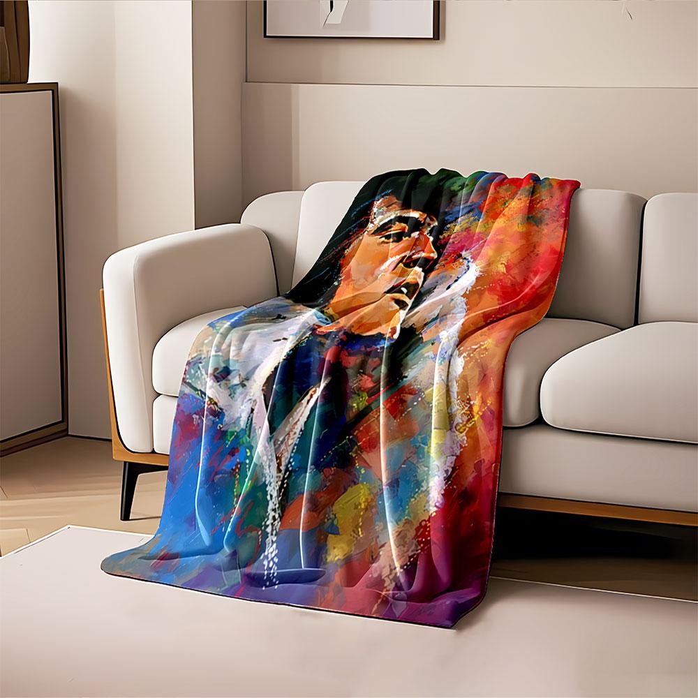 Colorful Abstract Portrait Blanket for All Seasons Blanket Lunch Break Throw Gift