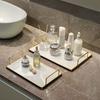 Estantería de Almacenamiento para Baño Yousheng Marco de Hierro Bandeja con Patrón de Mármol Organizador de Gran Capacidad para Artículos de Tocador Cosméticos Joyería