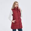 Autumn and winter white duck down vest women's winter down vest wear with medium and long hooded vest jacket