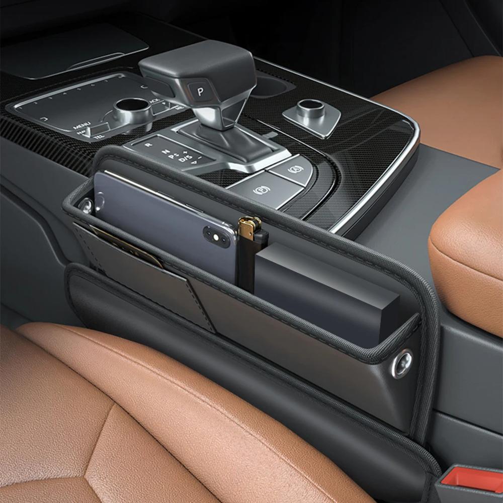

AUTOCOLOR Car Side Seat Gap Crevice Storage Box Pocket Key Phone Holder Type A