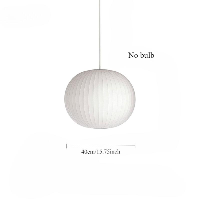 

Стиль Ваби Саби Белый Сферический Шелк Диам.40 Скандинавский Дизайн Гостиная Столовая Ткань Японский Декоративный Подвесной Светильник No bulb