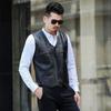 New Men's Loose Leather Vest Korean Slim Horse Clip Sleeveless Casual