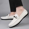 Summer new daily simple lazy Doudou shoes advanced soft-soled casual leather shoes