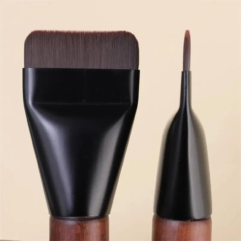 Einfacher Mini-Foundation-Pinsel mit flacher Oberseite, weiches Haar, dünner Gesichtskonturpinsel, BB-Creme, gemischte Foundation-Creme, Make-up-Pinsel ...