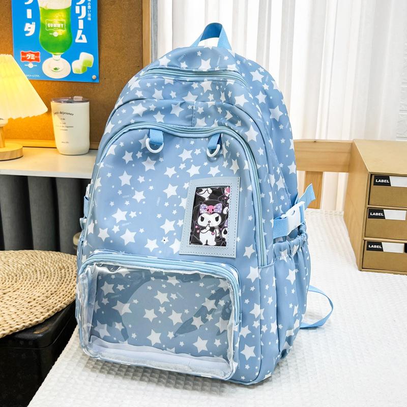 Schoolbag Korean Version of High Value, Fresh and Sweet, Cute Stars, Pain Bag, Junior High School Student Schoolbag, Women's Lightweight Backpack