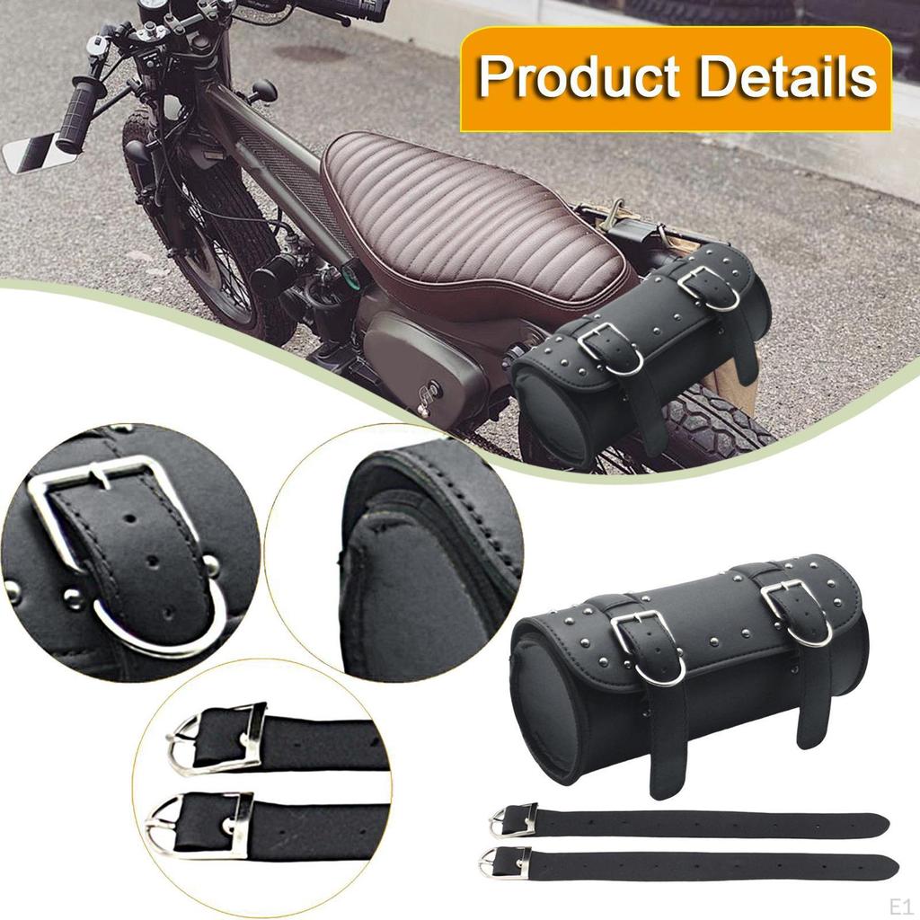 Motorcycle Tool Bag for Bikes Universal Easy Installation Handy PU Leather Cycling Accessory