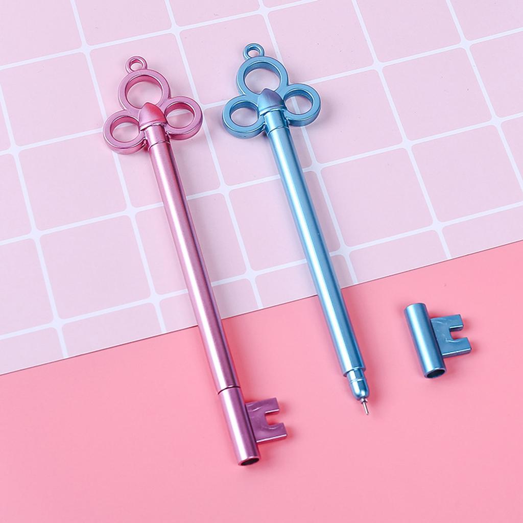 6ks Vintage gelové inkoustové pero ve tvaru klíče Novinka psací pera pro děti Studentská hra Plničky do punčoch s odměnou 0,38 mm