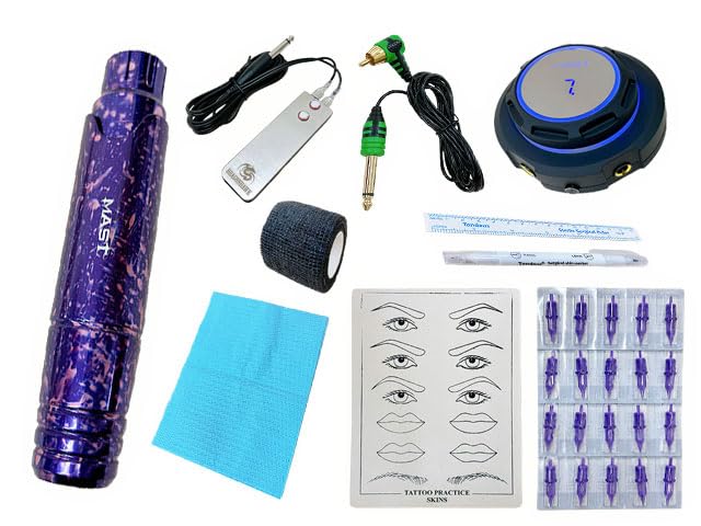 

Pen type rotary tattoo machine set with skin pen marker for professionals and beginners [MAST]