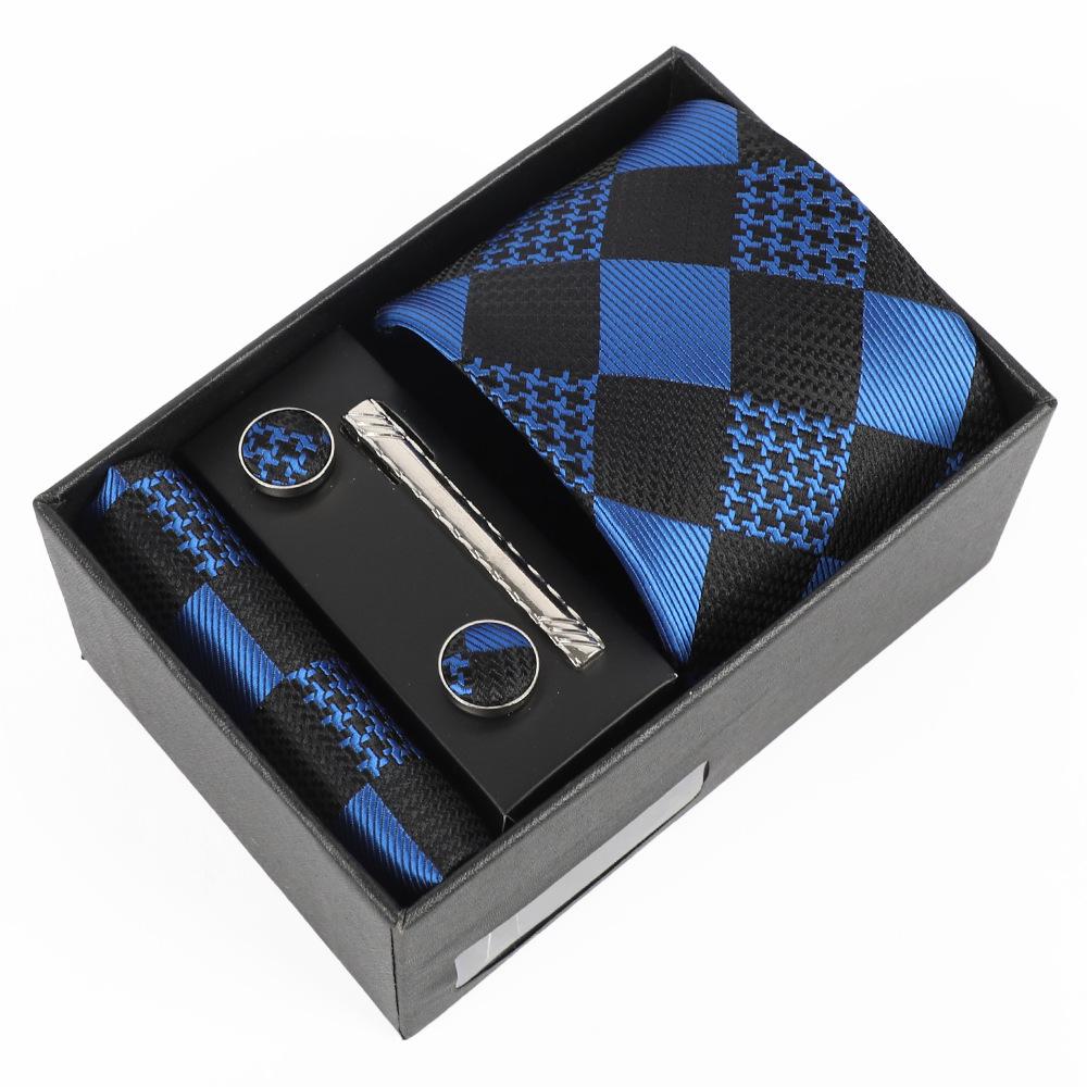 Men's Luxury Jacquard Embroidered Tie Gift Set with Custom Logo.