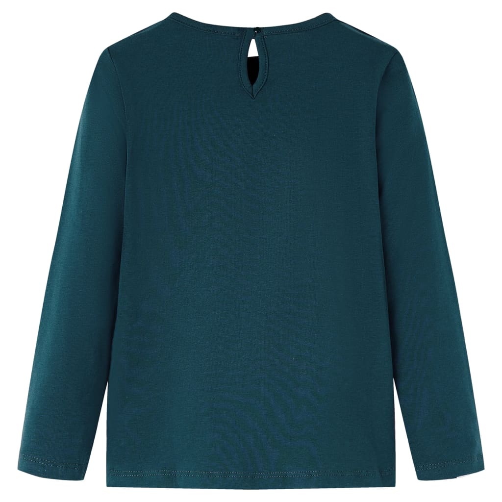 Kids Long Sleeve T Shirt Dark Green Size 104