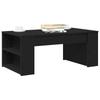 Creative Design Coffee Table, Living Room Table with Double Open Shelves On the Sides, Sofa Side Table, Black Oak 102x55x42 Cm
