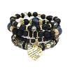 Bracelet Bohemian Ethnic Style Multi-Layer Bracelet Peach Heart Beaded Women'S Glazed Jewelry