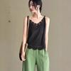 White lace suspender small vest for women with a base inside, a new cotton and linen sleeveless top and shirt in summer