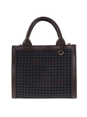 Maison De FLEUR Tweed Square 2-Way Tote Bag, Brown, 8A43F0J4100