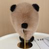 Large Faux Fur Panda Earmuff Hat - Enhances Face Slimness, Winter Warmth, Ideal for Outdoor Photography.