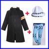 Anime One Piece Pirát Trafalgar D. Cosplay kostým Zákon o vodě Černý plášť Klobouk Kalhoty Dlouhá bunda do větru Párty Karneval Pánský oblek