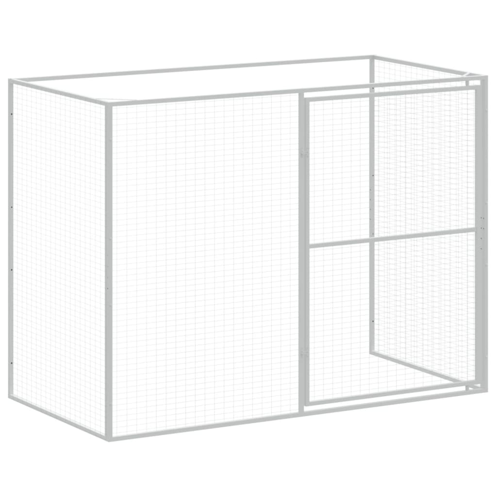 Vidaxl Buda Dla Psa, Z Wybiegiem, Jasnoszara, 214X1069X181 Cm, Stal