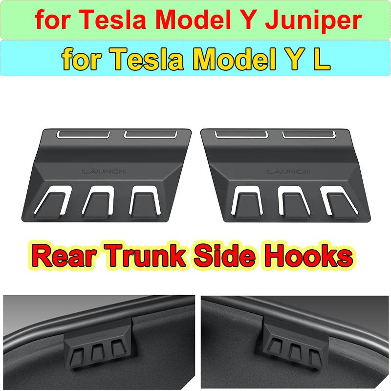 for Tesla Model Y L Juniper 2026 Accessories Rear Trunk Side Hook Organizer Storage Hooks YL Wall Grocery Bag Clothes Hanger
