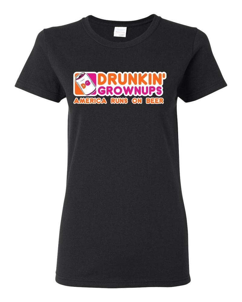 Drunkin Grownups America Runs On Beer Women Graphic Shirt Unisex T-Shirt XXL
