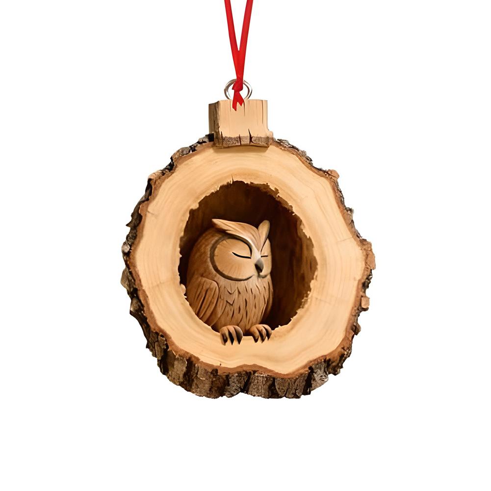 Christmas Wooden Tree Ornaments Forest Animals Bird Decoration Parrot Woodpecker Hummingbird Hanging Decor Home Holiday Gifts