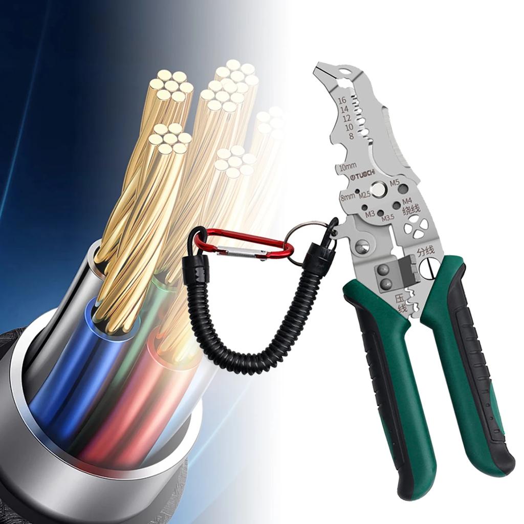 Multifunctional Wire Stripper Tool Easy To Use Wire Cutter for Wire Bending Wrench Splitting Pulling New Type of Elbow Pliers