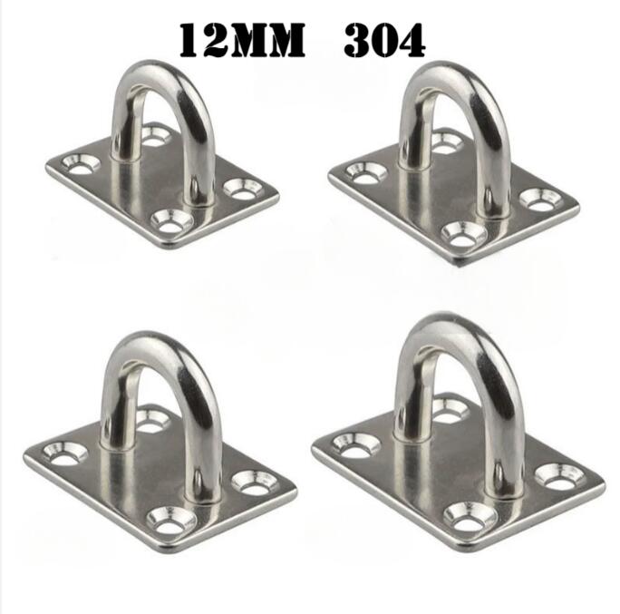 4 ks 5mm/6mm/8mm/10mm/12mm Nerezová ocel Čtvercové oko s podložkou Hák Závěs Vysoce zatížitelný Stropní Stěnový Plachtění Jachting Stín Plavba Námořní