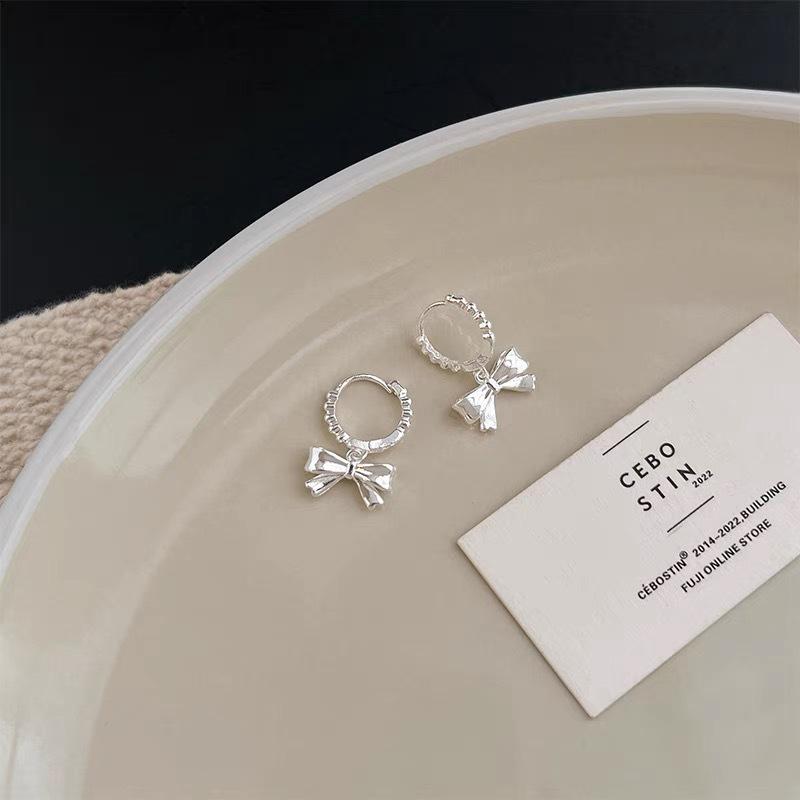 Korean 3D Bow Earrings for Women - Autumn/Winter Sweet & Trendy Ear Jewelry