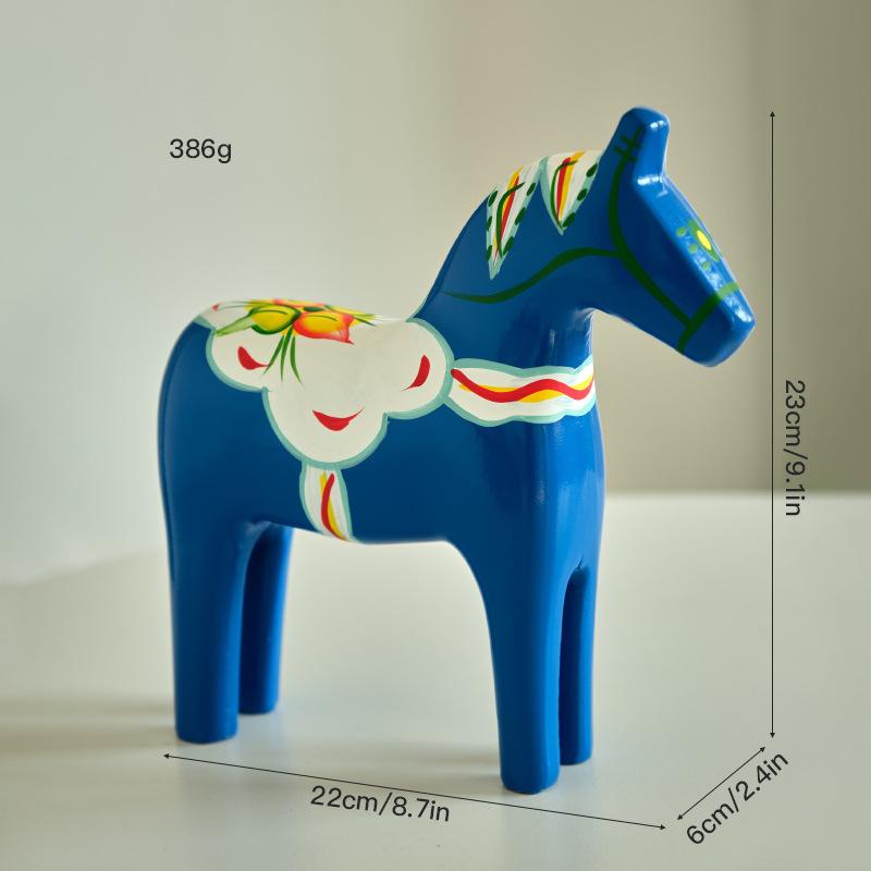 (PH)1/2PCS Dalecarlian Horse Ornament Novelty Traditional Home Decoration Collection Souvenir Memento Swedish Dala Horse Statue