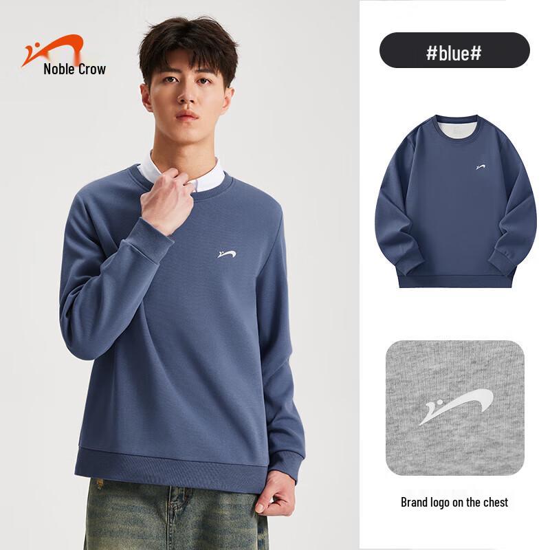 Guirenniao Men's Loose Fit Round Neck Pullover Sweatshirt