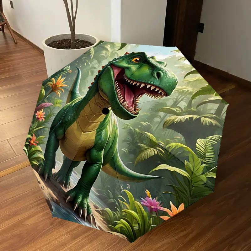 1PC Dinosaur Jungle Umbrella-8-Rib Reinforced Portable Folding Travel Suitable for All Seasons Outdoor Daily Use  -J0342