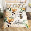 Lovely Bird Duvet Cover Set King Size Spring Floral Butterfly Bedding Set Microfiber Watercolor Garden Flower Comforter Cover