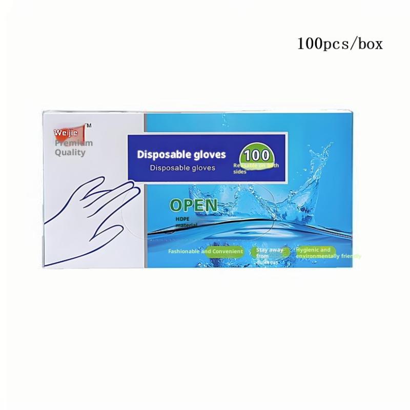 100/200pcs Latex Free Gloves PE Disposable Gloves Transparent Non-Slip Acid Work Safety Food Grade Household Cleaning Gloves