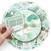 50 Mint Green Stickers: Korean-Style Decor for Water Cups, Phone Cases, Tablets