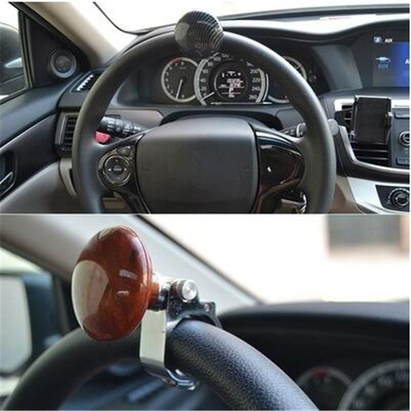 Brown Hickory Car Auto Steering Wheel Suicide Spinner Handle Knob Booster Wood