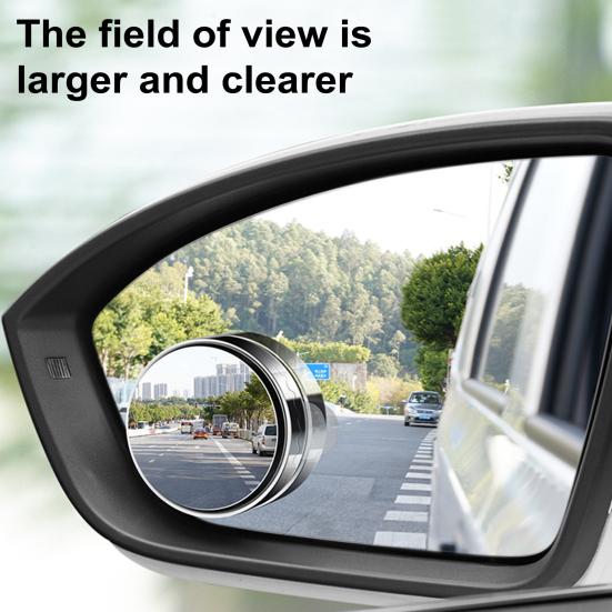 2 Pairs Suction Cup Car Convex Blind Spot Mirrors 360-Degree Rotation Waterproof Fog-proof Car Convex