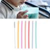 6pcs Portable Reusable Environmentally Friendly Silicone Drinking Straw with Cleaning Brush Set