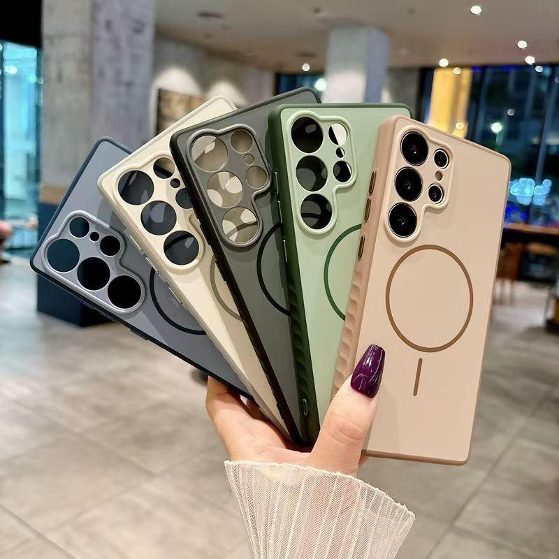 Skin anti-slip edge 2-in-1 suitable for Samsung S26Ultra mobile phone case S25Plus magnetic anti-drop S24 hard case
