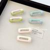 Color Block Duckbill Hair Clip: Cute Oil Droplet Design for Bangs and Flyaways