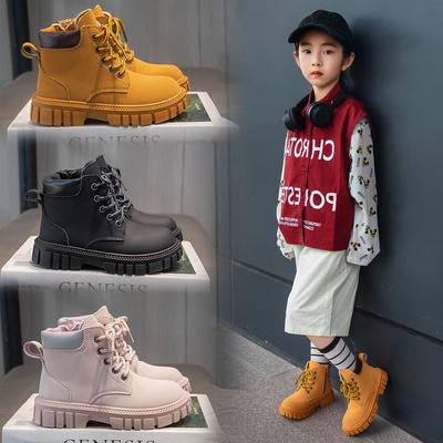 Girls Martin Boots 2025 Autumn and Winter New Children's British Style Fashion Short Boots Boys Leather Boots Medium and Large Children's Single Boo
