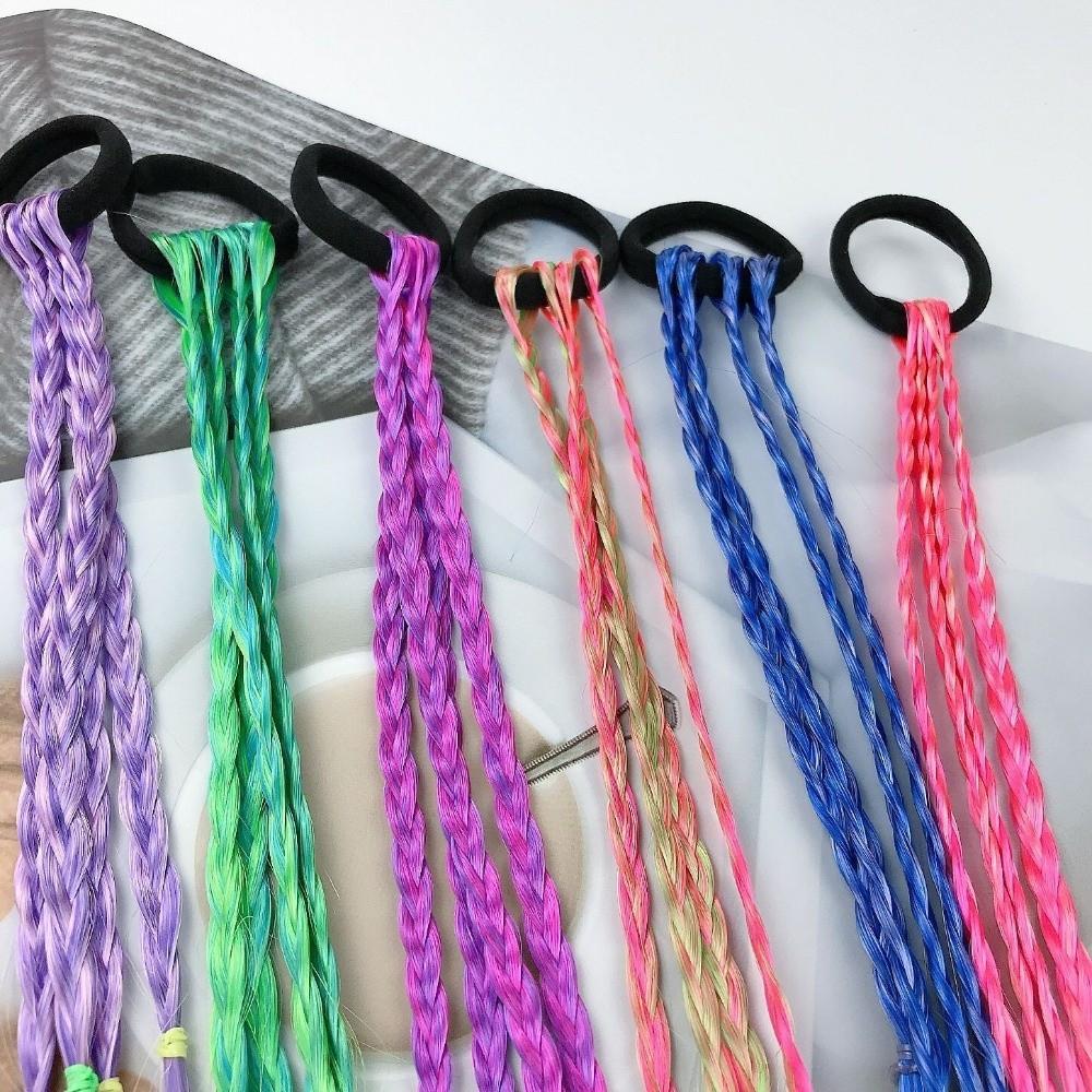 5/6Pcs Colorful Twist Braid Hair Ties Bohemian Style Kids Wig Ponytail Headbands  Party