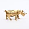 Luxuriöse Gold-Nashorn-Figur Handgefertigt Aluminium Wohnkultur