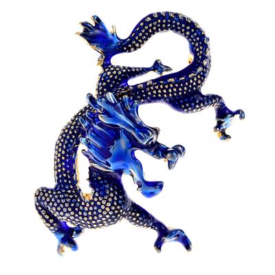 New Fashion Cartoon Anime Dragon Brooches For Men Vivid Eanmel Fly Dragon Animal Brooch Pin Gifts Party Casual Jewelry