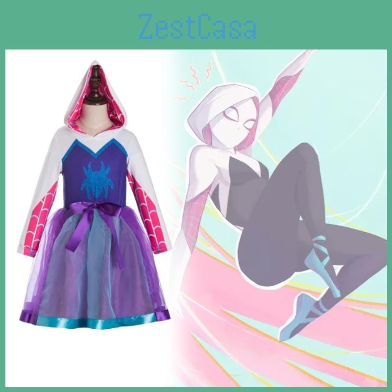 Spider Ghost Inspired Costume Gwen Inspired Hoodie Cosplay Tutu Dresses Birthday