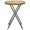 Side Table Gray 60 Cm Poly Rattan and Solid Acacia Wood