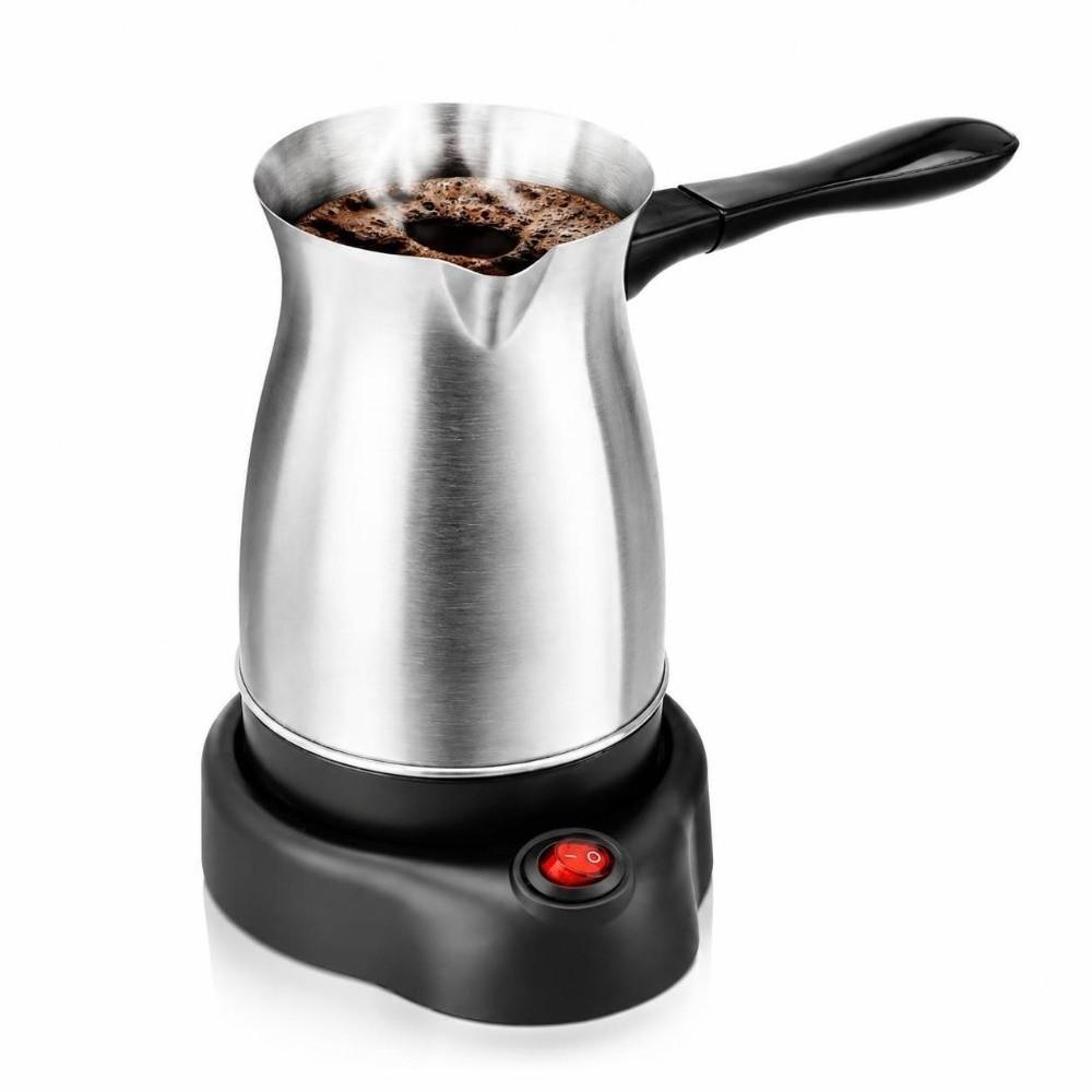 Dual Protection Coffee Maker Machine Pot Silver Milk Pot Electric Heating Coffee Pot  For Kitchen