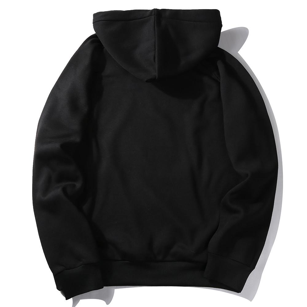 Men's  Casual Solid Hip  Loose Fit Fleece Long Sleeve Hoodie Top Blouse